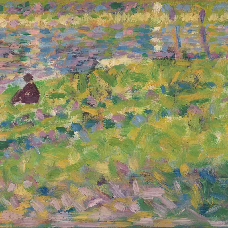 Landscape, Seated Man, Study for La Grande Jatte