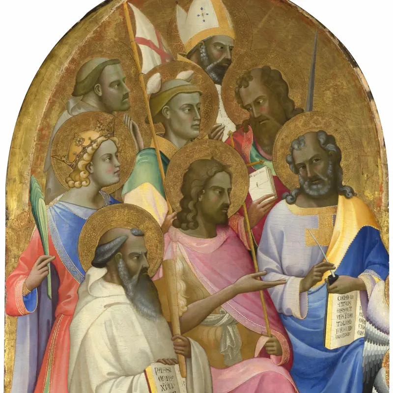 Adoring Saints: Left Main Tier Panel