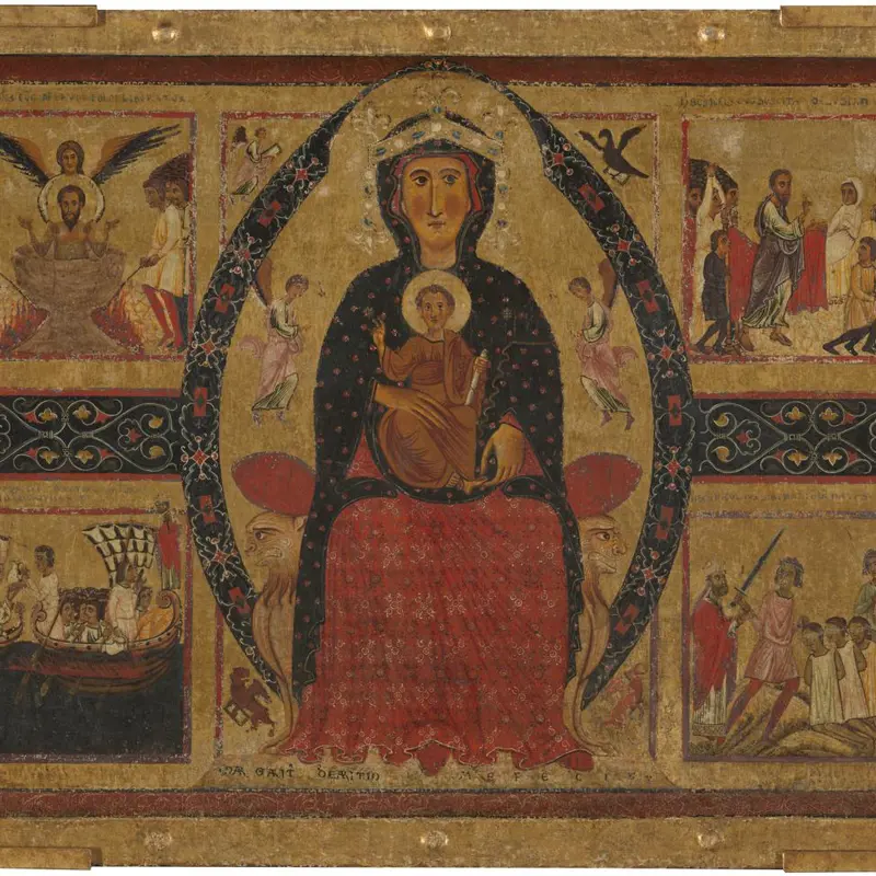 The Virgin and Child Enthroned, with Narrative Scenes