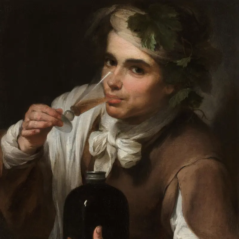 A Young Man Drinking